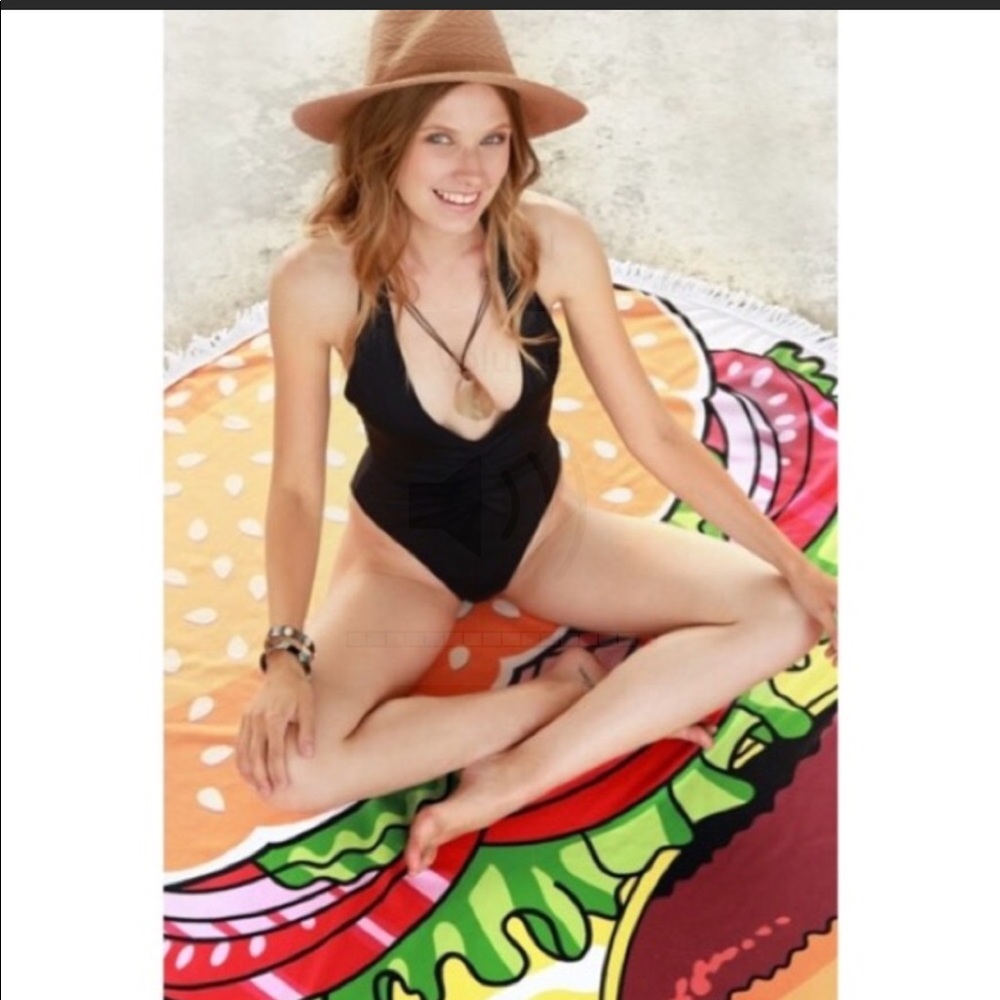 Cheeseburger terry cloth beach wrap!  - Picture 2 of 2